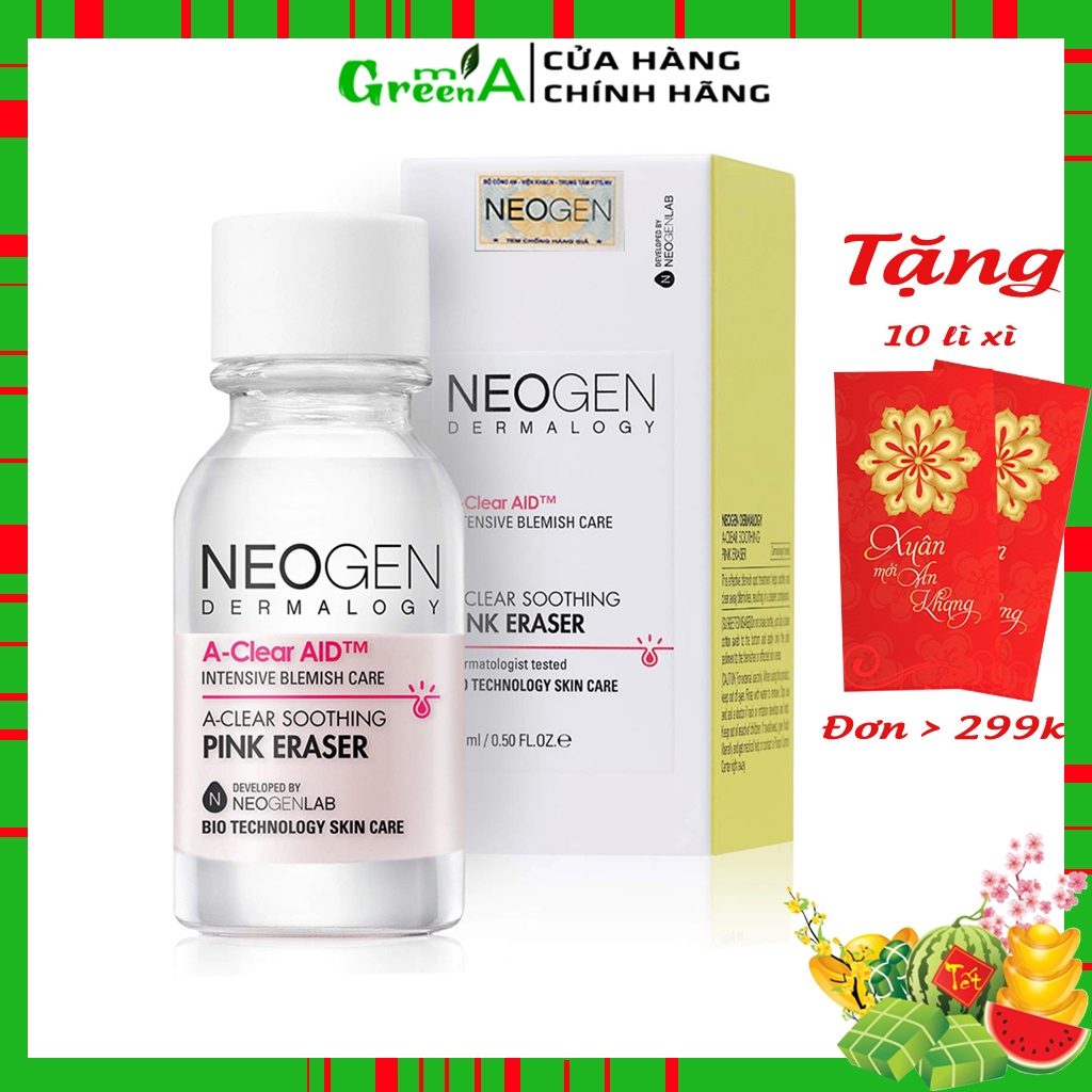 Chấm Mụn Neogen A-clear Soothing Pink Eraser 15ml Xẹp Mụn Giảm Xưng Đỏ Không Gây Kích Ứng [NHẬP KHẨU CHÍNH HÃNG]