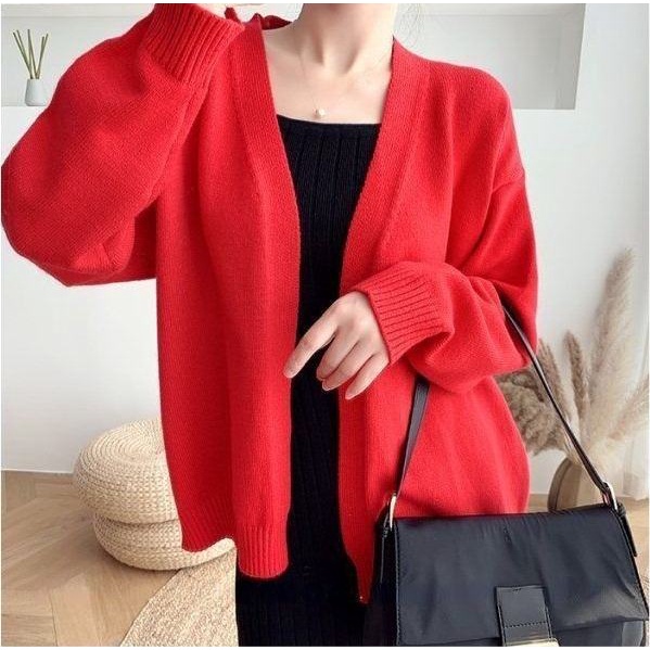 Áo khoác cardigan dệt kim dáng rộng phong cách Hàn Quốc thanh lịch thời trang  mới cho nữ