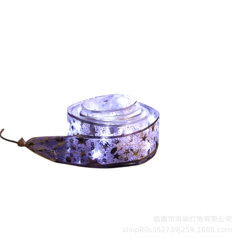 Cuộn Dây Ruy Băng Trang Trí Giáng Sinh Có Đèn LED