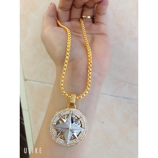 dây chuyền nam mạ vàng,dây chuyền chữ công mặt sao phong độ đẳng cấp