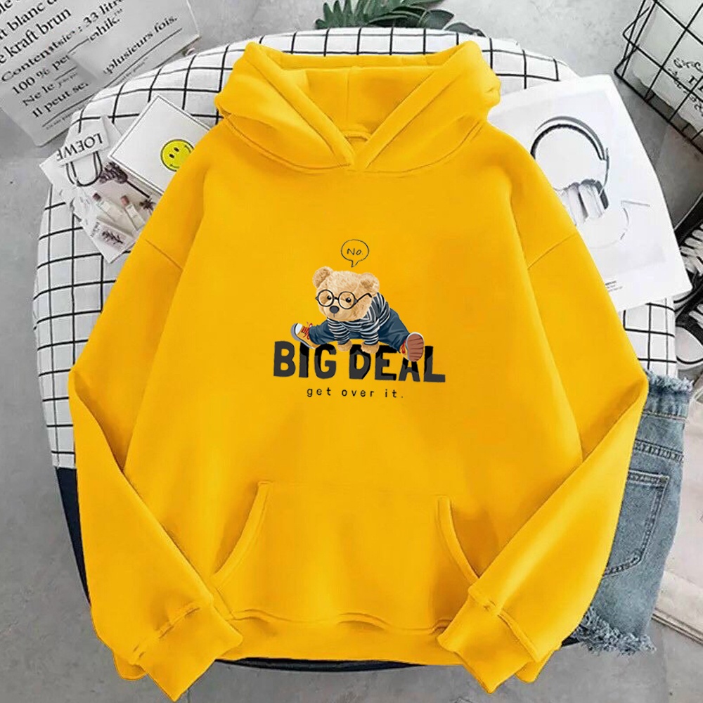 Áo Hoodie nam nữ hình Gấu Big Deal In pét chất nỉ poly cực đẹp
