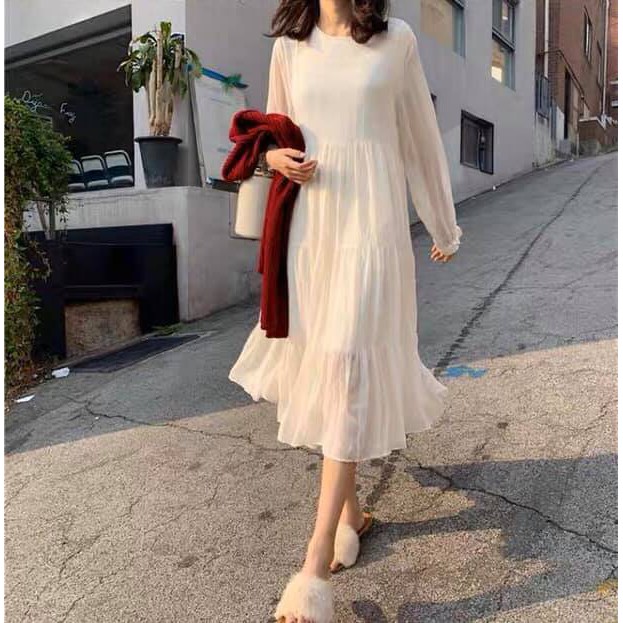 [SIÊU XINH] Váy voan babydoll 3 tầng dài tay cực xinh (Sỉ từ 5sp bất kì) | BigBuy360 - bigbuy360.vn