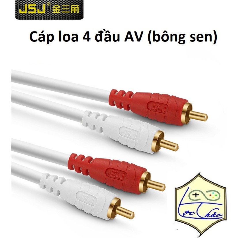 [Mã ELORDER5 giảm 10k đơn 20k] Cáp loa AV 4 đầu bông sen dài 1.8M 3M 5M 10M 15M JSJ