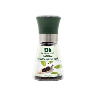 Tiêu đen hạt Phú Quốc nắp cối xay ceramic 45g Dh foods