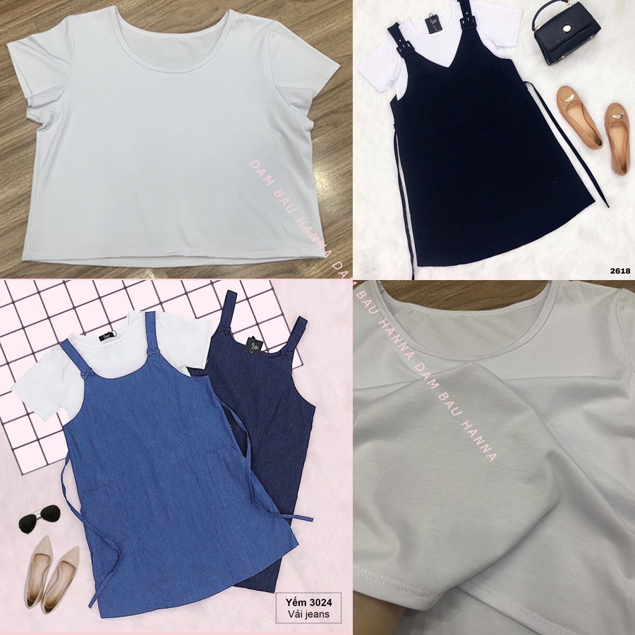 [SIZE 40-80KG] Áo Thun croprop nữ màu trắng tay ngắn cotton 1000% co dãn 4 chiều mặc với đầm yếm bầu rời công sở