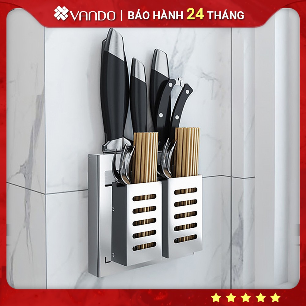 [𝐅𝐫𝐞𝐞𝐬𝐡𝐢𝐩] Giá kệ inox để dao, thìa, đũa, muỗng cao cấp Vando