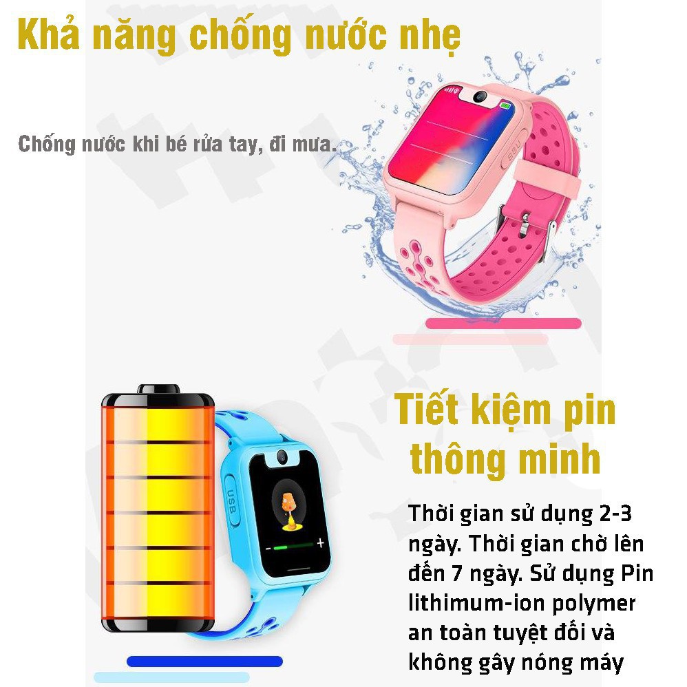 Đồng Hồ Định Vị Thông Minh S6 - Gọi Điện Nhắn Tin Trực Tiếp - Theo Dõi Vị Trí Bé - Cảnh Báo An Toàn