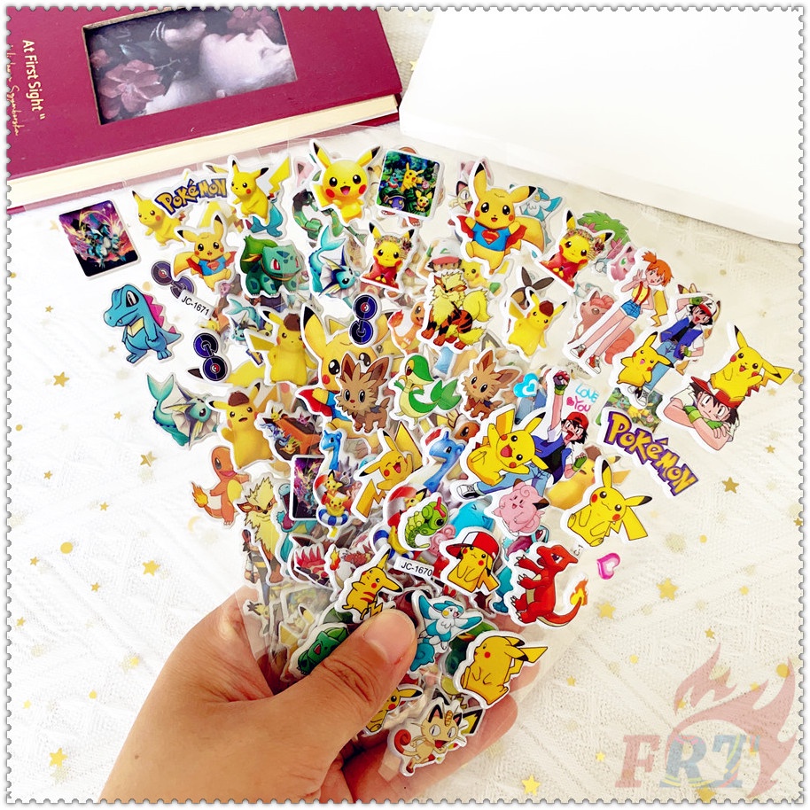 ▶ Bộ 5 Tấm Hình Dán Pokemon Go Q-1 ◀ Miếng Dán PVC 3D Chống Thấm Nước Chất Lượng