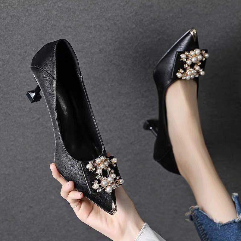 Giày cao gót da mềm thời trang công sở dành cho nữ 2021