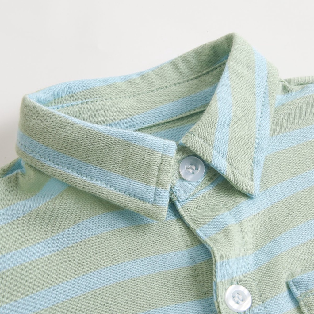 Sanlutoz Áo Liền Quần Ngắn Tay Họa Tiết Sọc Thời Trang Cho Bé Trai