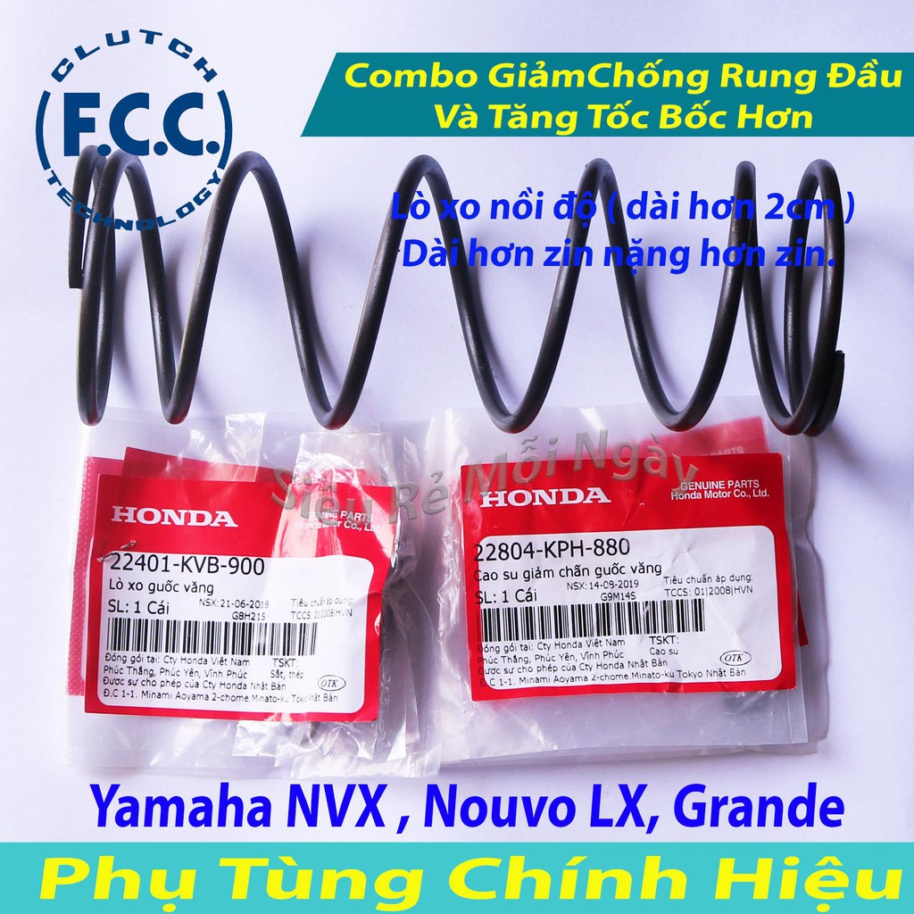 Combo lò xo nồi độ cho NVX, Nouvo LX, Grande, Tăng tốc mượt chống rung đầu xe