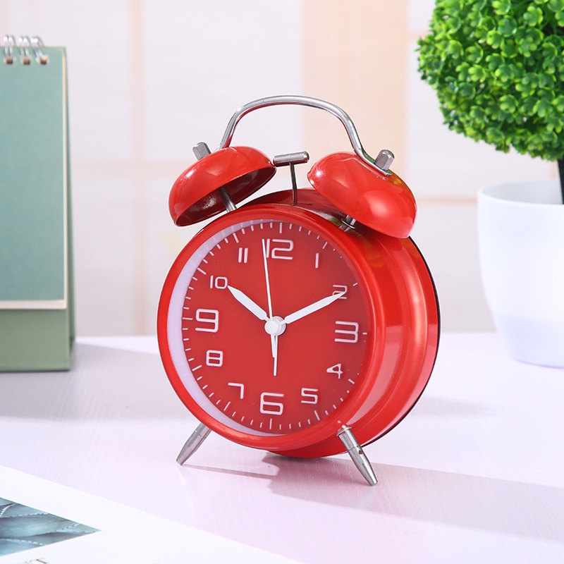 Đồng Hồ Báo Thức Để Bàn Phong Cách Vintage, 2 Quả Chuông Gõ Báo Thức Siêu To