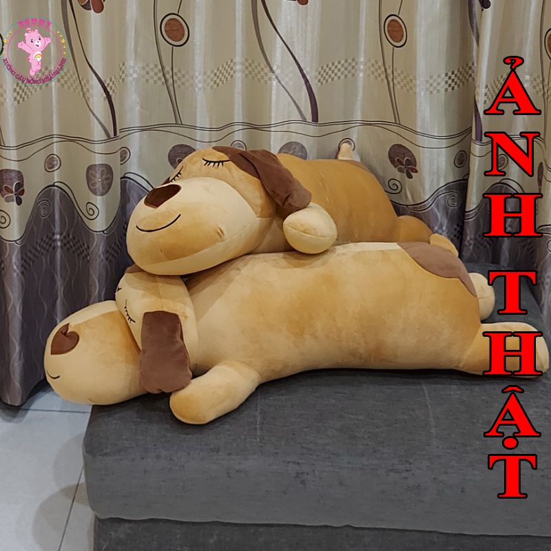 Gấu Bông Chó Ngủ Mũi Tim Siêu To Khổng Lồ Size 1M Hàng Cao Cấp Xuất Dư Siêu Thị