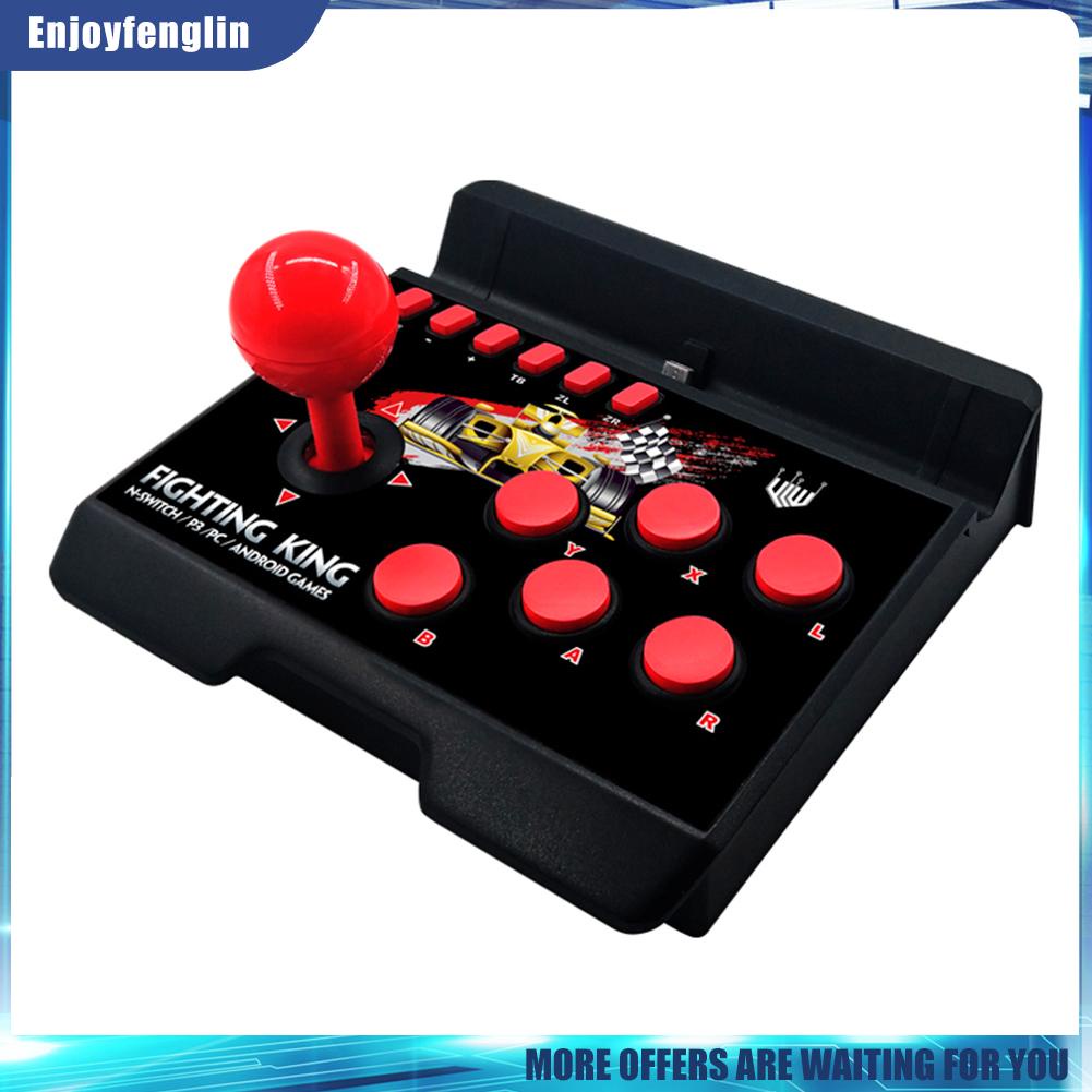 （Enjoyfenglin） 4-in-1 Retro Arcade Game Joystick Station USB C Wired TURBO Fighting Controller