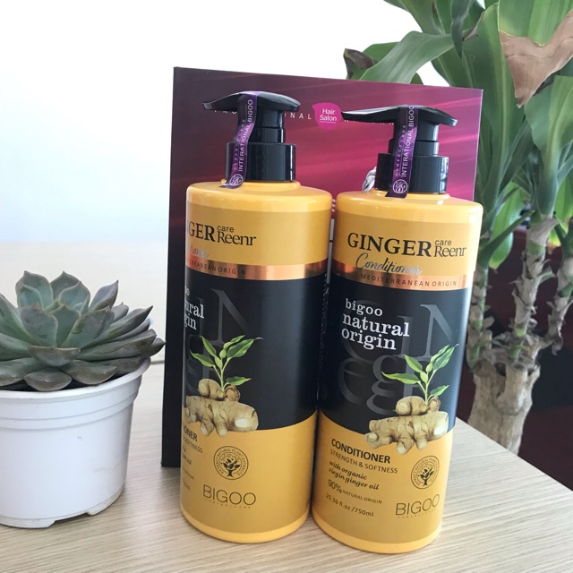 [Chính Hãng] Bộ Dầu Gội, Xả Gừng Tươi Bigoo Natural Oringin 750ml