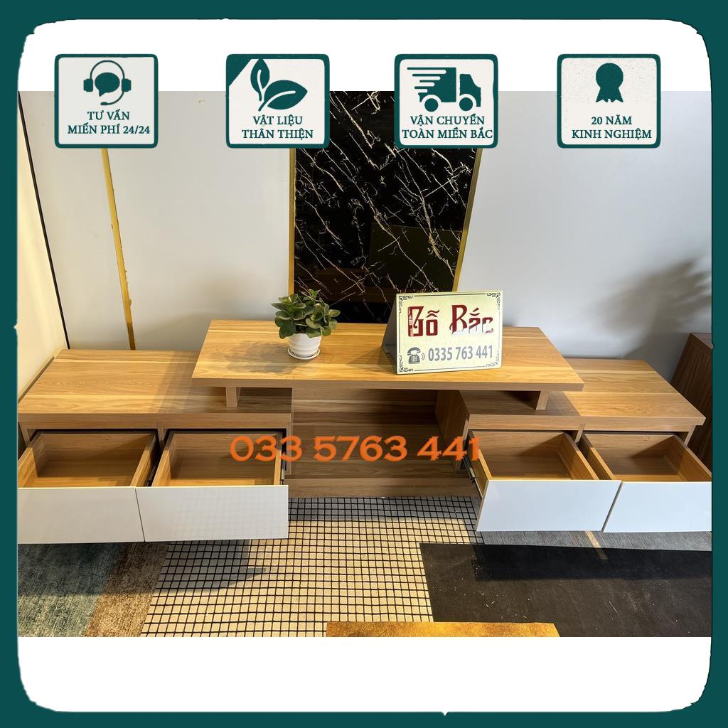GIÁ GỐC - Kệ tivi thông minh rút 2 đầu kích thước dài 1m6 kéo ra được 2m4 gỗ MDF phủ melamine
