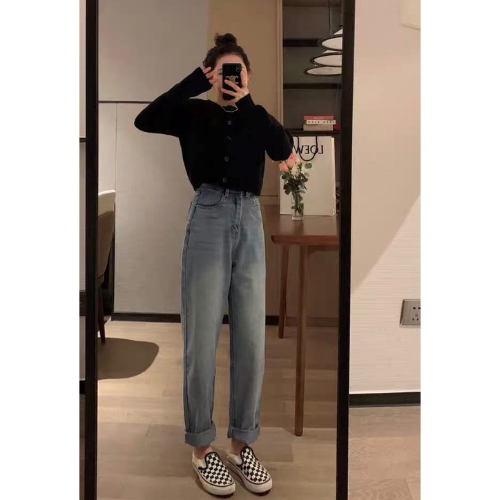 Quần jean baggy nữ xanh nhạt thương hiệu ALDORE phong cách học sinh Ullzzang MSL1