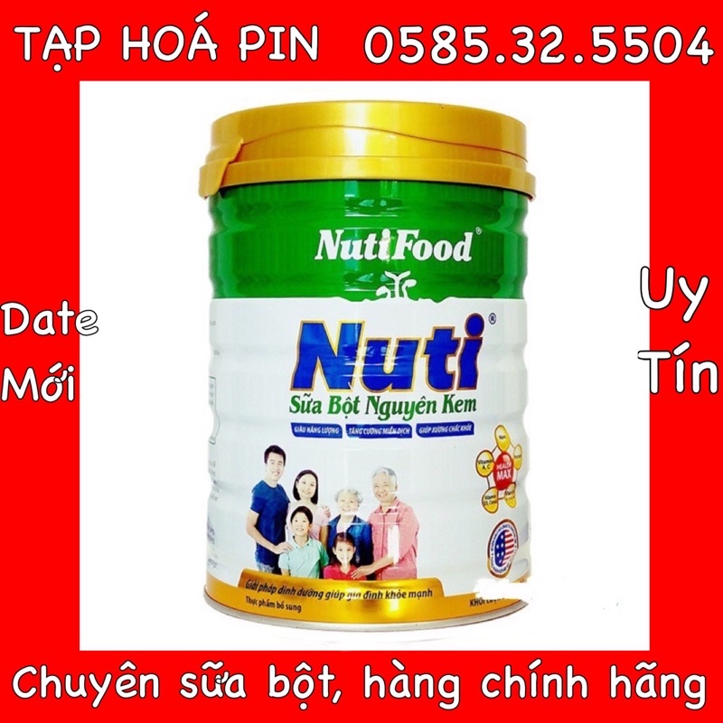 Sữa bột nuti nguyên kem lon 900g - date luôn mới