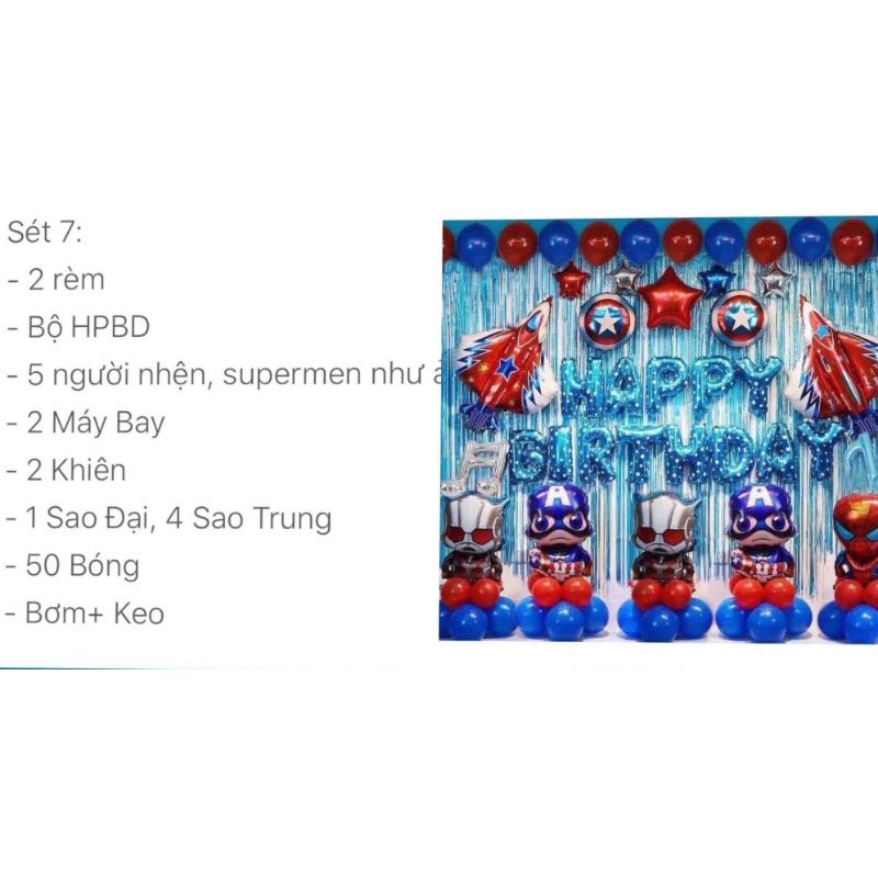 Sét trang trí chủ đề siêu nhân cho bé trai