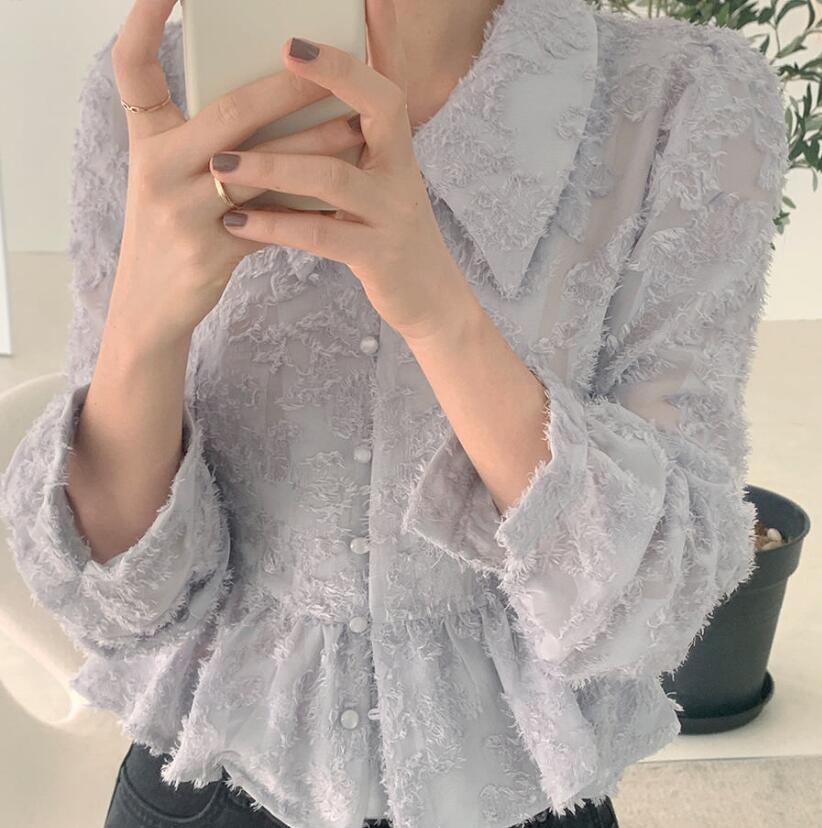 Áo chiffon SUXI dài tay thời trang cho nữ