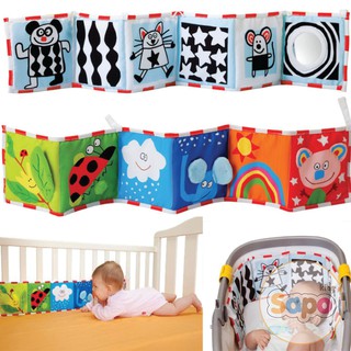 Sách Vải Kích Thích Thị Giác 2 Mặt, Quây Cũi Cho Bé