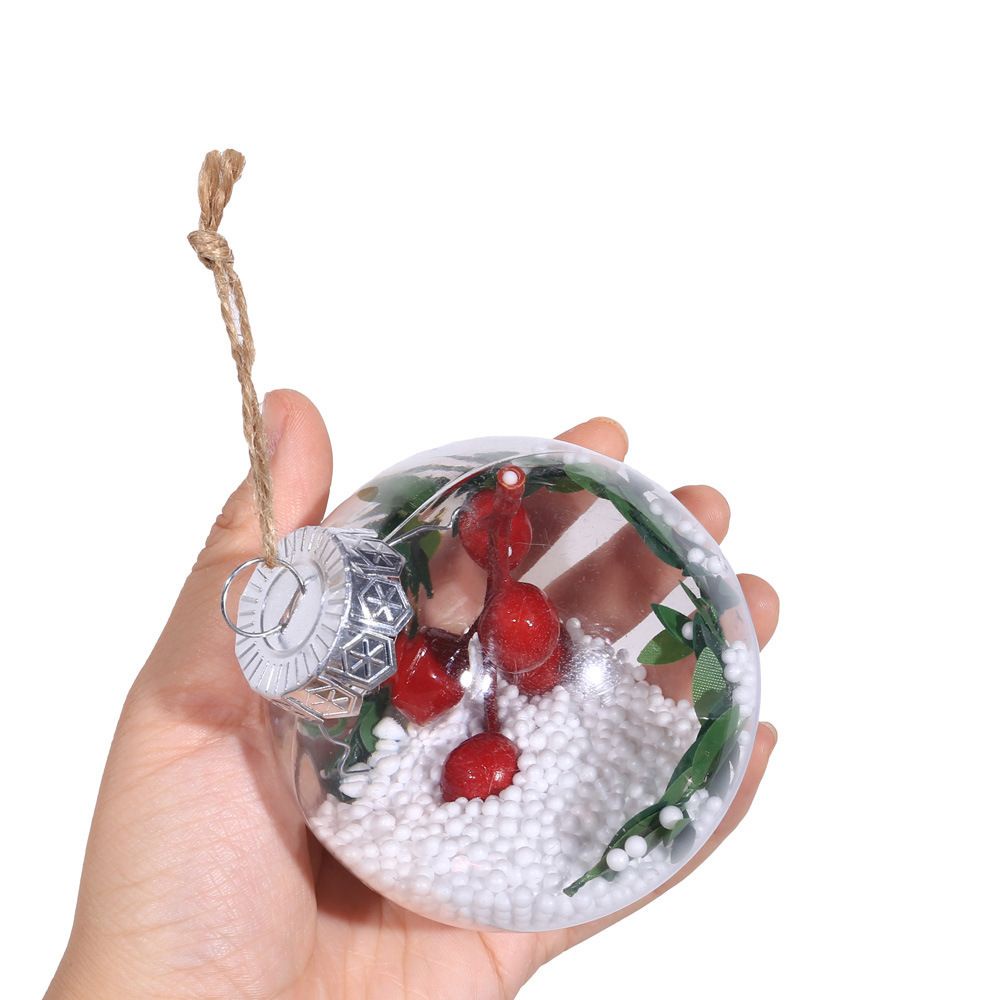 PEWANY Cute Christmas Pendant PET Decorative Balls Xmas Tree Ornaments DIY Crafts Hanging Ball Filling Berry Festival Gift Multi-Style Home Decoration