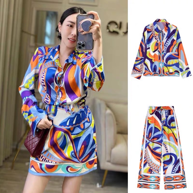 SET ÁO - QUẦN ỐNG RỘNG ZARA XUẤT DƯ XỊN HOẠ TIẾT LẠ MẮT