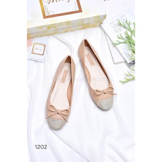 [Form lớn giảm 1 size] Giày búp bê mũi vuông HANULA 1202