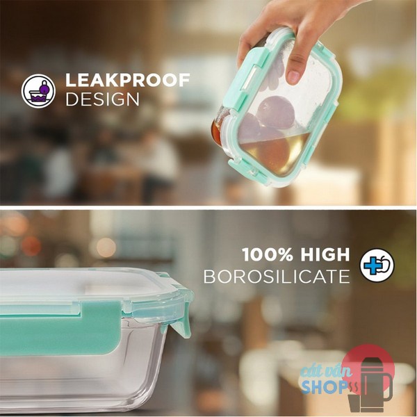 Hộp thủy tinh 3 ngăn Lock&Lock Glass Food Container dung tích 1040ml LLG458