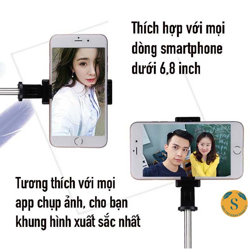 Gậy Tự Sướng Đứng  kèm đồ bấm Bluetooth - Selfie Tripod K07 3 In 1 - K07 Mới Nhất [GẬY TỰ SƯỚNG]