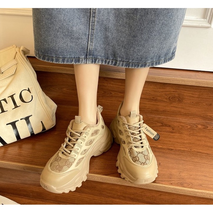 Giày Sneaker Nữ| Giày độn đế 6cm cá tinh hot 2021