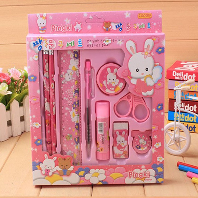 Bộ 9 Dụng Cụ Học Tập Hình Hoạt Hình Dành Cho Trẻ Em