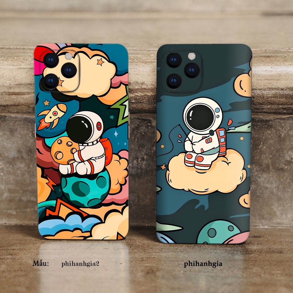 Miếng dán điện thoại hình Phi Hành Gia cho ip 6s/6splus/7/7plus/8/8plus/x/xr/xs/11/12/13/pro/max/promax/máykhác