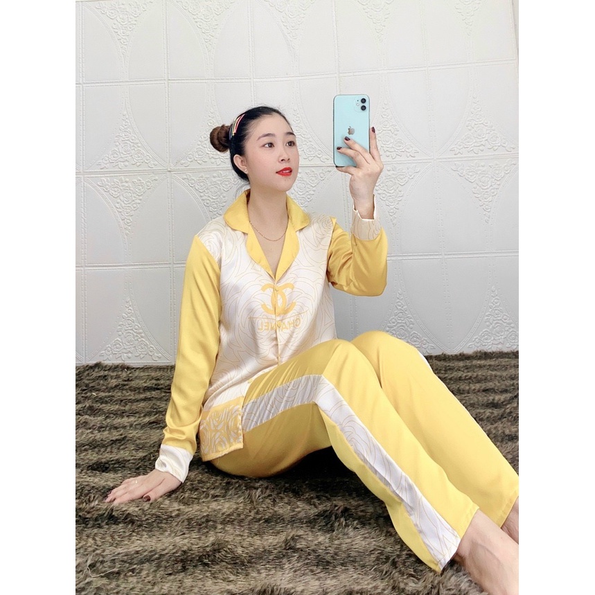 PIJAMA SATIN PHỐI TAY ( TAY DÀI QUẦN DÀI )