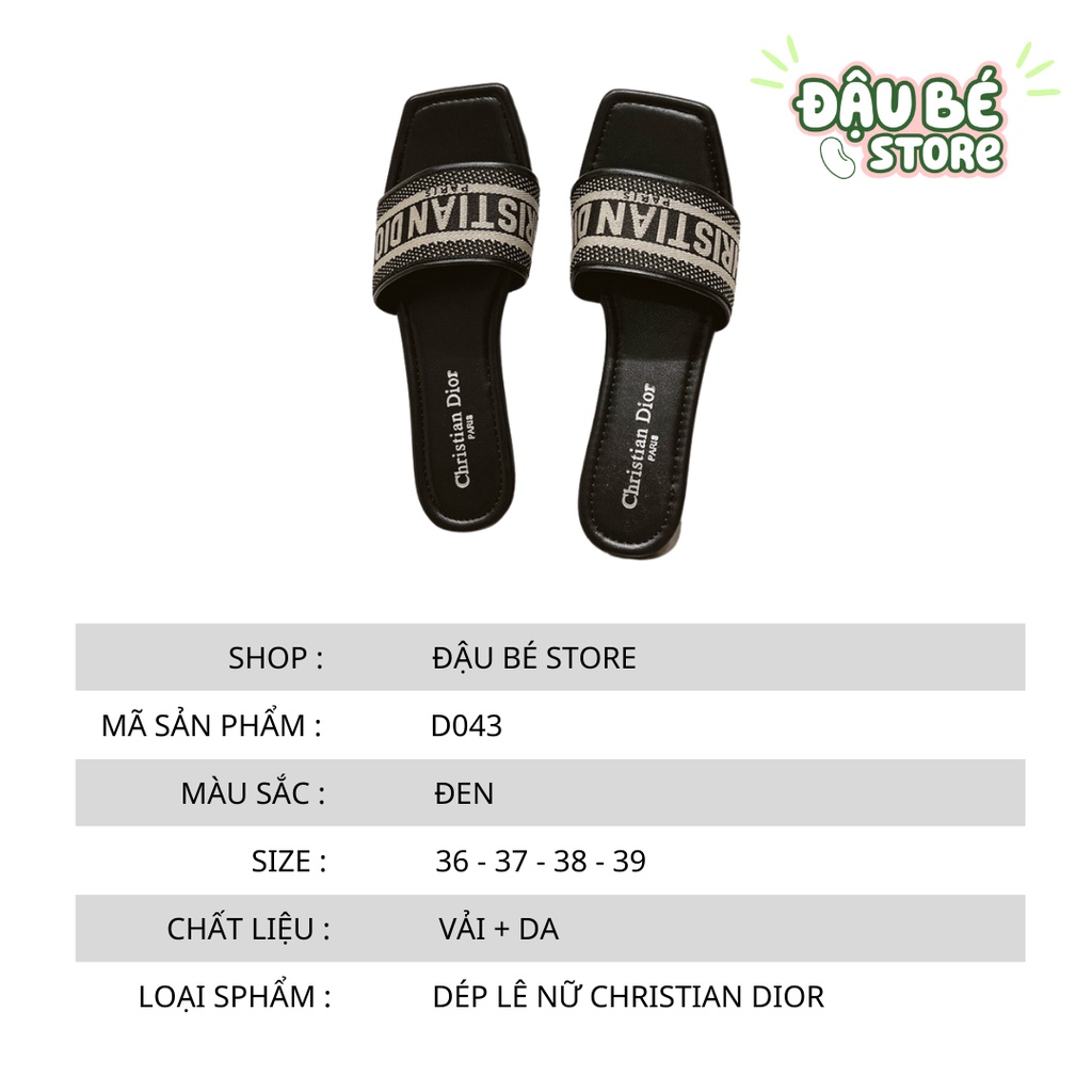 Dép Lê Thổ Cẩm Chri.Stian Di.Or Quai Chun Thời Trang Sang Chảnh - Dép Lê Quai Ngang Đế Bệt Mũi Tròn - D043 - Daube