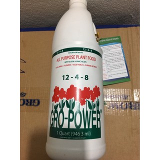 Phân bón Gro Power 12-4-8 nhập khẩu của Mỹ lọ 946ml