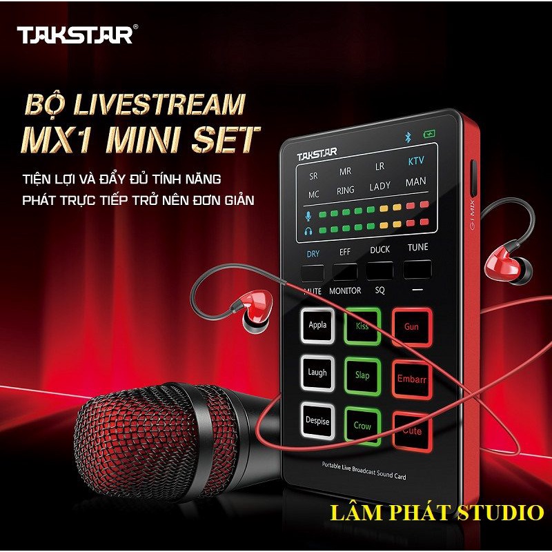 Combo Hát Livestream Takstar MX1 Phiên Bản Mini , Nhỏ Gọn , Đa Chức Năng ,Dễ Dàng Lắp Đặt Bất Cứ Đâu . Bảo Hành 12 Tháng