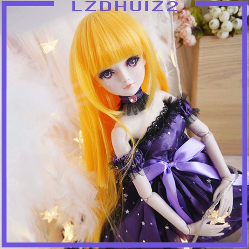 Les Fleurs Lovely 1/3 BJD Girl Dolls Straight Wig Long Hair for Night Lolita DIY Orange