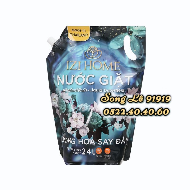 Nước giặt Thailand IZI HOME (Hương Hoa Say Đắm) (Túi 2.4l)