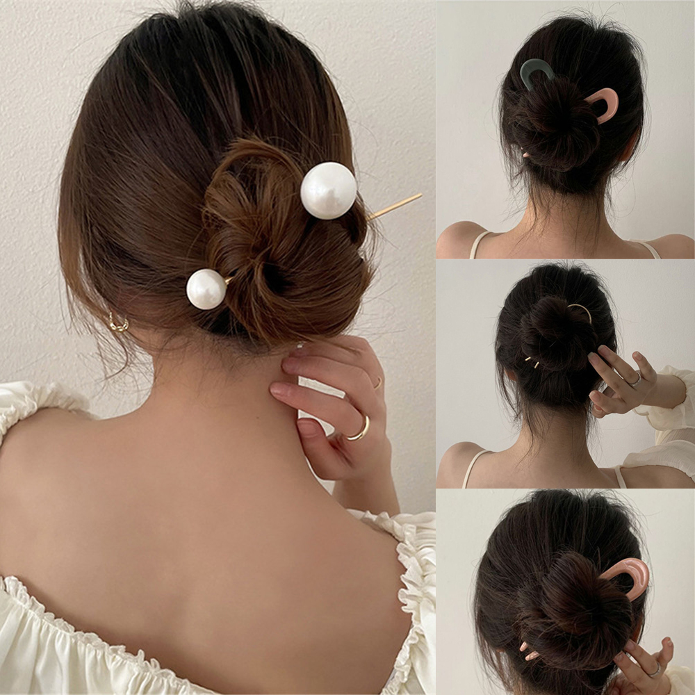 Kẹp Tóc Kim Loại Đính Ngọc Trai Thanh Lịch Cho Nữ