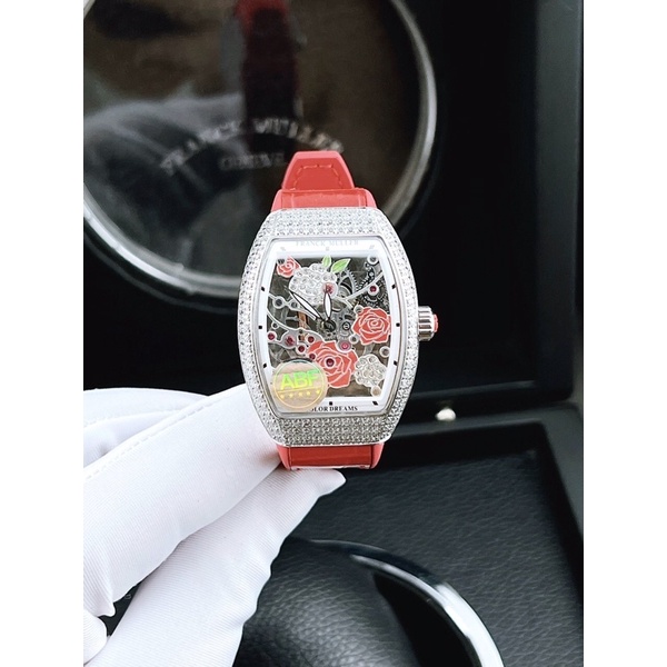FRANK MULLER V32 ABF Thuỵ Sĩ - Đồng Hồ Nữ Thiết Kế Mặt Hoa Hồng - BH 24 Tháng