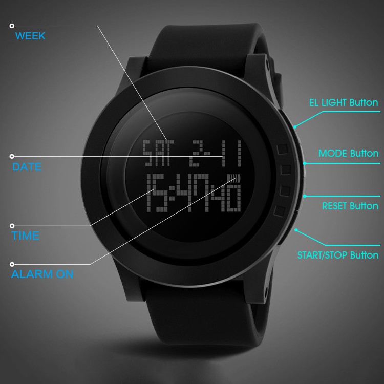 Đồng Hồ Thể Thao Nam Nữ Skmei 1193 Dây Cao Su Cao Cấp