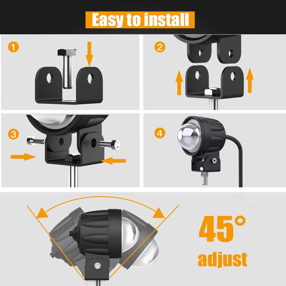 1 Cặp Đèn Pha LED 60W Chất Lượng Cao Cho Xe Hơi Xe Máy