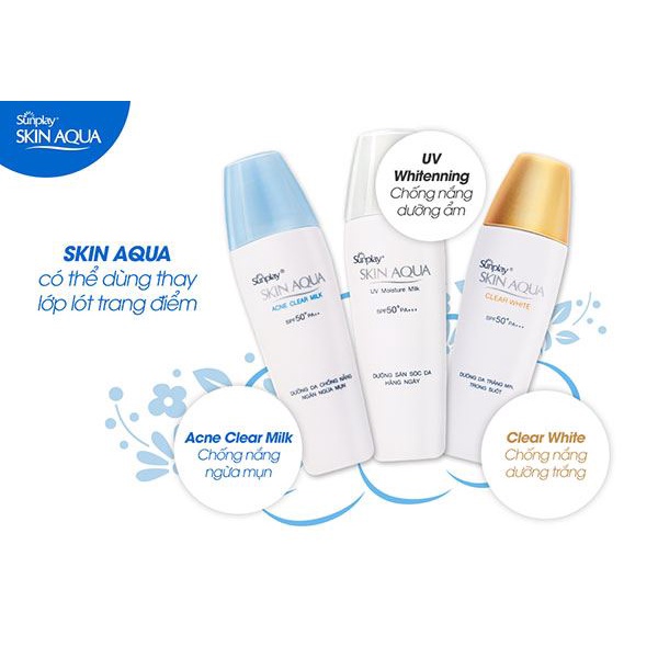 Sữa chống nắng dưỡng da ngừa mụn Sunplay Skin Aqua Acne Clear Milk 25g