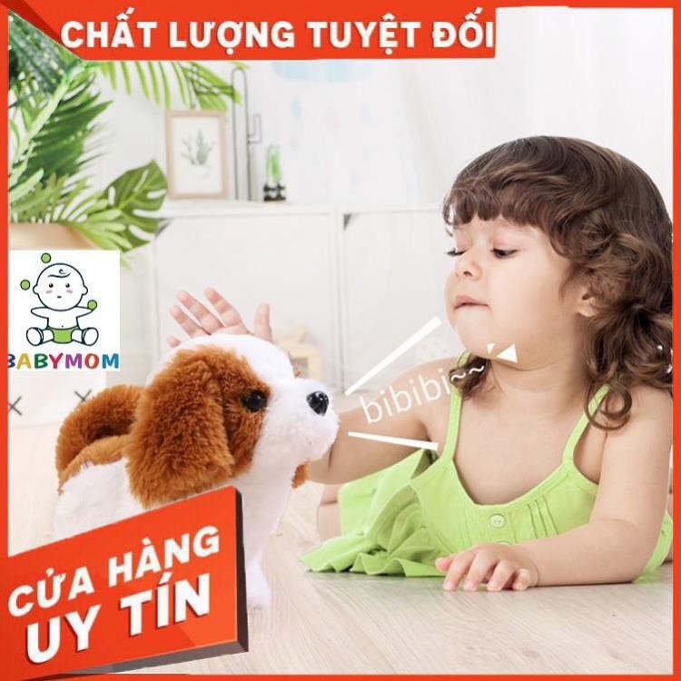 Đồ chơi chó bông con chạy pin biết đi, biết kêu, vẫy đuôi xinh siêu kute