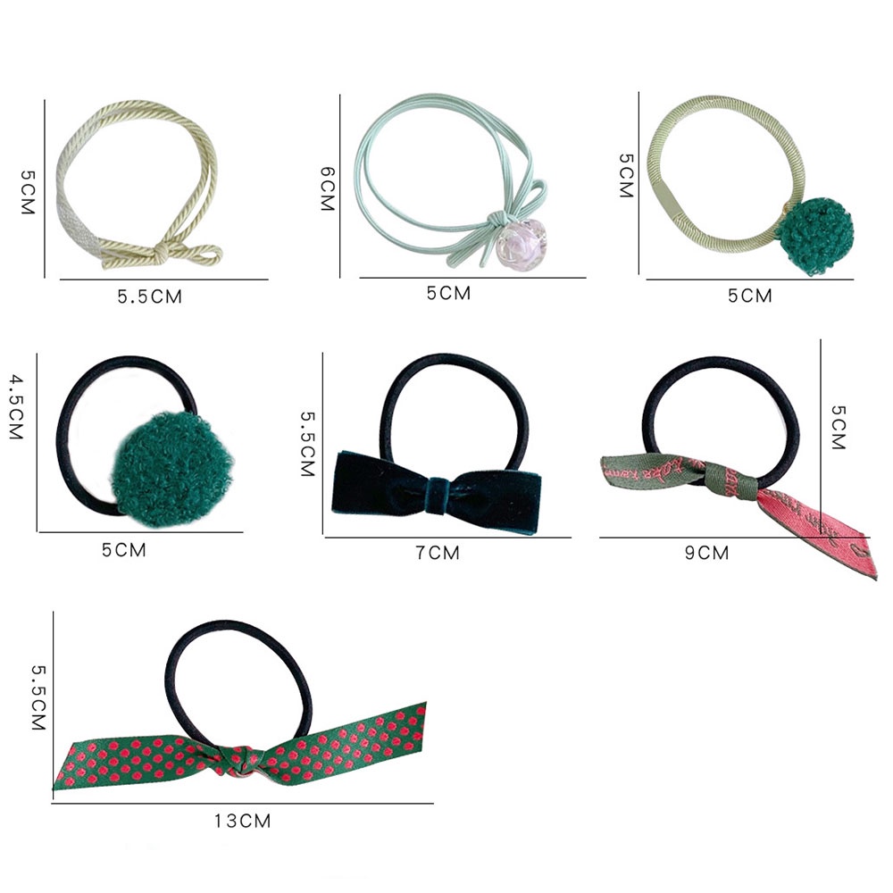 Set 7 dây cột tóc Hàn Quốc theo tone màu nhiều mẫu mã xinh xắn cho nữ