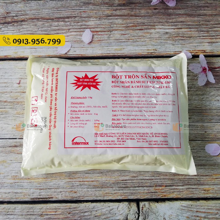 Bột nhân bánh su kem trộn sẵn Mikko gói 1kg