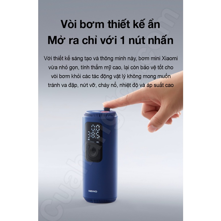 Bơm đa năng Xiaomi Newo G01 - Bơm cầm tay mini áp suất cao 150 psi, màn hình led, sạc USB TypeC