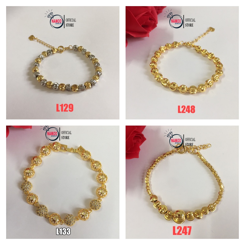 Vòng Tay Nữ, Lắc Tay Vàng Mạ 24k, Lắc Bi Bạc Nhiều Mẫu Namoo Jewelry