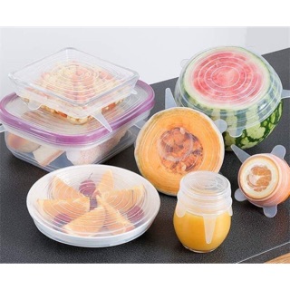 💜set 6💜 nắp đậy silicone đa năng siêu dai - tiện ích
